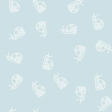 Snail insect line seamless pattern Stock Illustration