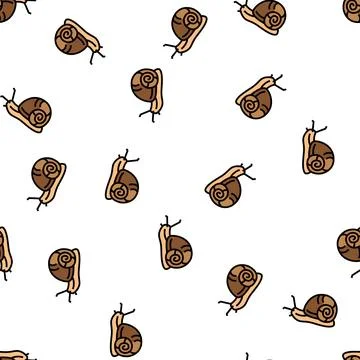 Snail insect vector seamless pattern Stock Illustration