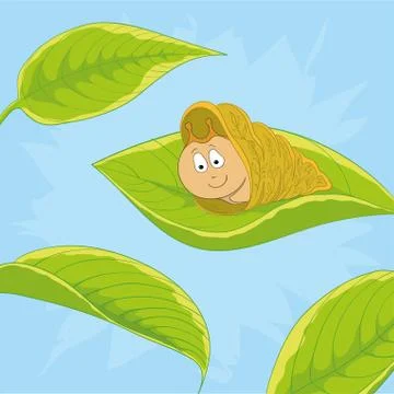 Snail on leave Stock Illustration