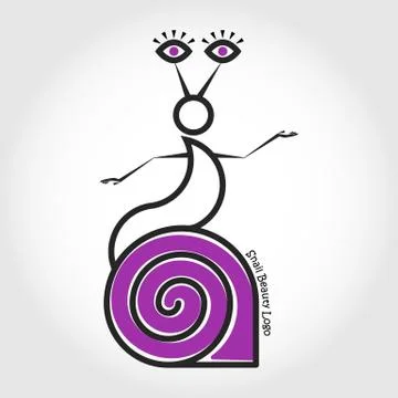 The snail left the shell. Beauty. Vector logo. Stock Illustration