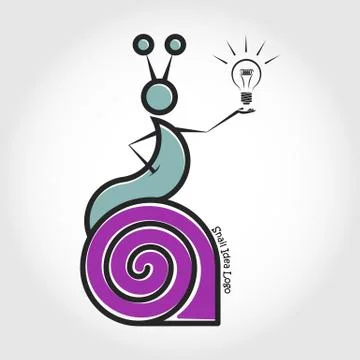 The snail left the shell. Idea. Vector logo. Stock Illustration