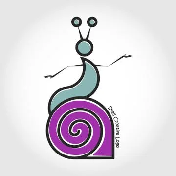 The snail left the shell. Vector logo. Stock Illustration