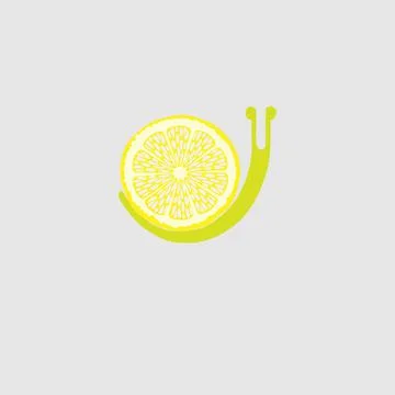 Snail with lemon Stock Illustration