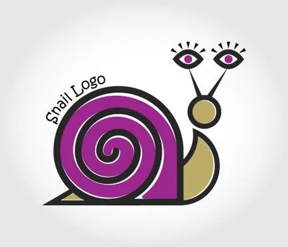 Snail line vector logo Stock Illustration