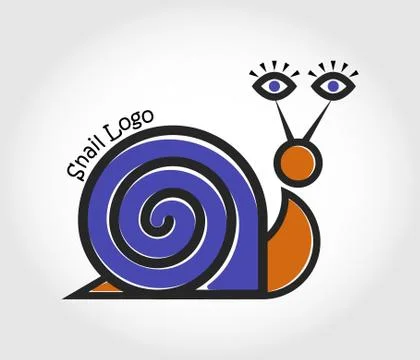 Snail line vector logo Stock Illustration