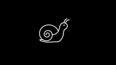 Snail loading icon, line style animation, black and white Stock Footage 339376436