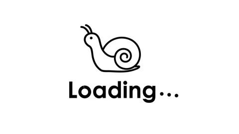 Snail loading icon, line style walk animation, white screen. Stock Footage 339376446