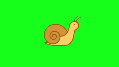 Snail loading icon, slow walk animation, 2D, green screen. Stock Footage 339376444
