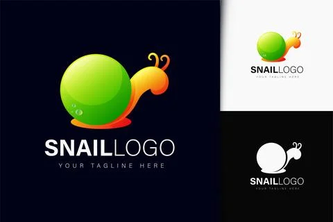 Snail logo design with gradient Stock Illustration