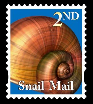 Snail mail stamp Stock Illustration