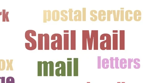 Snail Mail Tag Cloud Animated On White Background Stock Footage 103092633