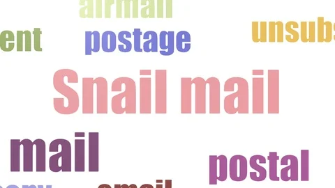 Snail Mail Tag Cloud Animated Isolated Stock Footage 107232547