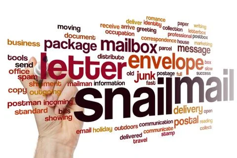 Snail mail word cloud concept Illustration