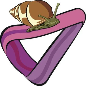 Snail at moebius strip Stock Illustration