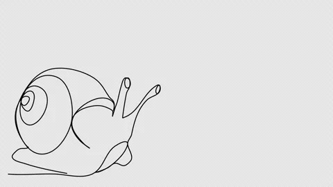 Snail. One line drawing animation with alpha channel. Video stock 268618758
