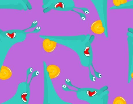 Snail pattern. Insect with shell background. Gastropod mollusk with spiral sh Stock Illustration