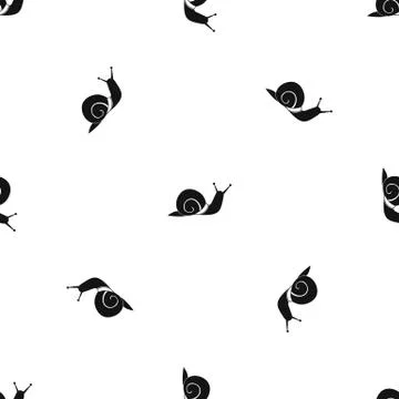 Snail pattern seamless black イラスト素材