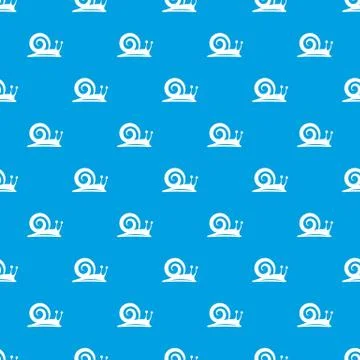 Snail pattern seamless blue Illustrazione stock