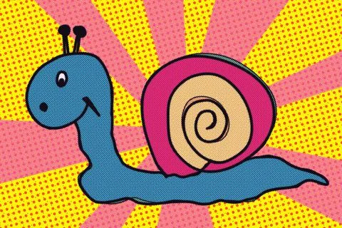 Snail in pop art design Stock Illustration