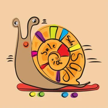 Snail for sale Stock Illustration