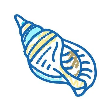 Snail sea shell beach icon doodle illustration Stock Illustration