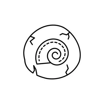 Snail shell, antiques icon. Simple line, outline vector elements of archeology Stock Illustration