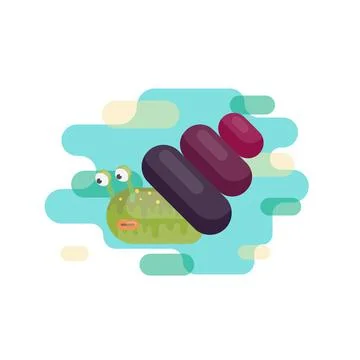 Snail shell in blue background flat vector 스톡 일러스트