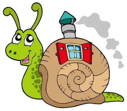Snail with shell house Stock Illustration