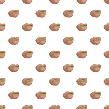 Snail shell pattern repeating on white background Stock Illustration