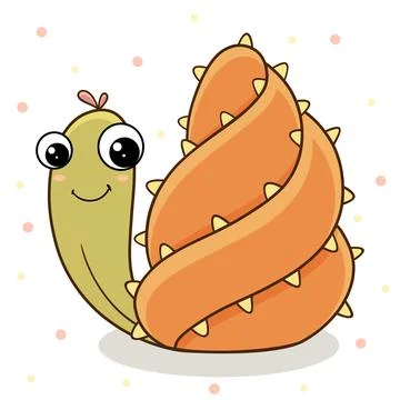 A snail in the shell. Slug. Stock Illustration