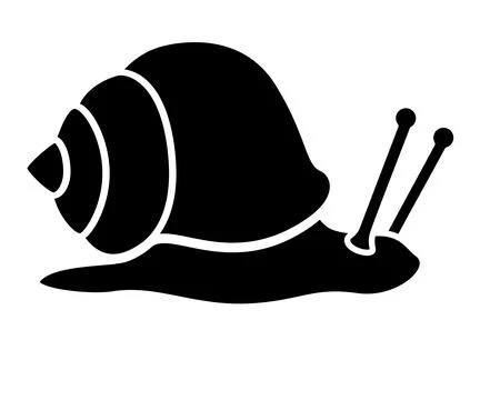A snail silhouette of a mollusk is a vector image for a logo, pictogram, Stockillustratie