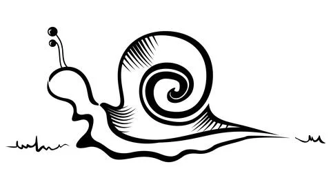Snail simple drawing Stock Illustration