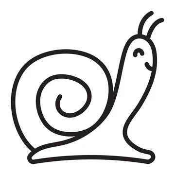 Snail single line icon Stock Illustration