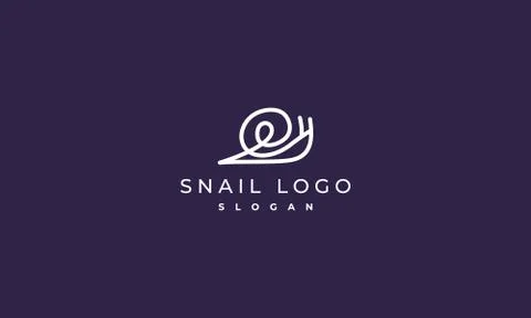 Snail single line logo design, abstract snail logo design , vector illustrati Stock Illustration