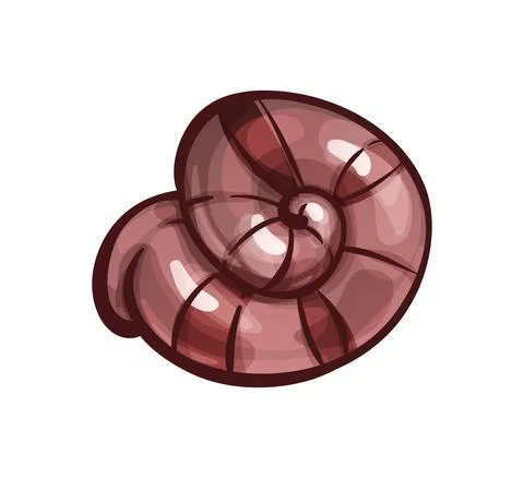 Snail striped shell. Vector cartoon art on white Stock Illustration