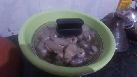 Snail trying to escape from a covered big bowl 動画素材 165233963