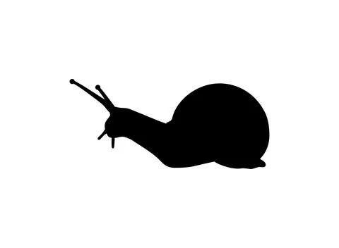 Snails are also called Escargot Silhouette Stock Illustration