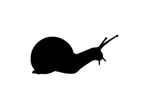 Snails are also called Escargot Silhouette Stock Illustration