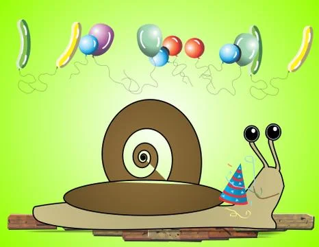 Snail's birthday Stock Illustration
