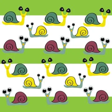 Snails on color background Stock Illustration