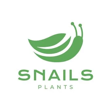 Snails with shell leaf nature mascot animal modern simple minimal logo desi.. Stock Illustration