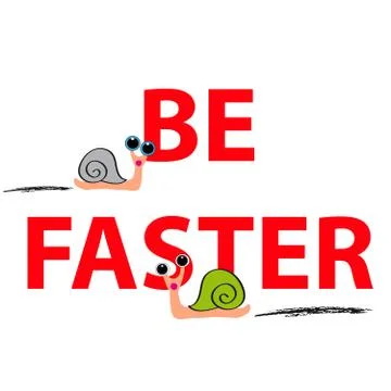 Snails with text on white background Stock Illustration