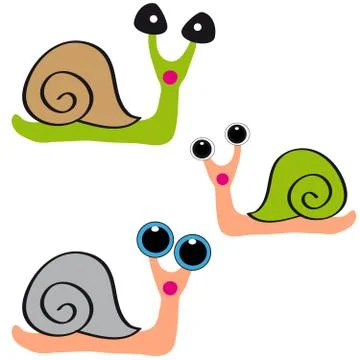 Snails on white background Stock Illustration
