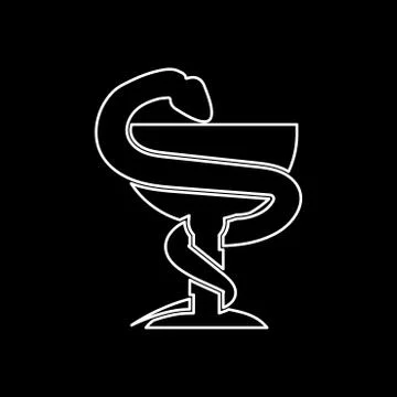Snake and cup it is icon . Stock Illustration