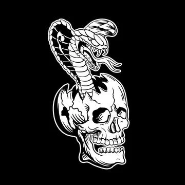 Snake and skull Stock Illustration