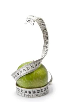 Snake around an apple. Foto stock