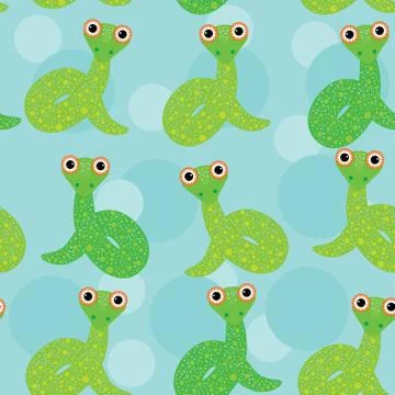 Snake  on a blue background seamless pattern. Stock Illustration