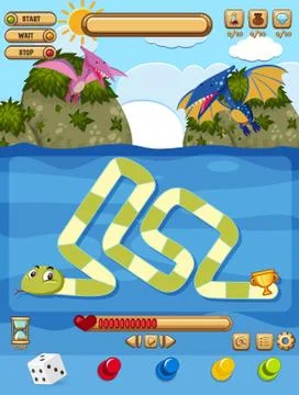 A snake board game template Stock Illustration