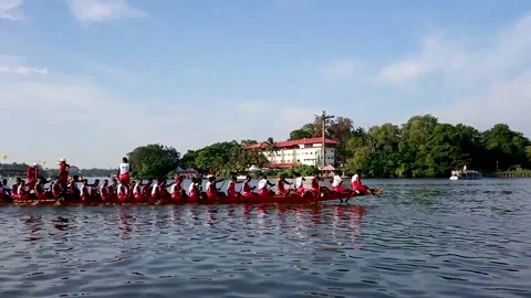 Snake Boat Race festival from Kerala, India Stock Footage