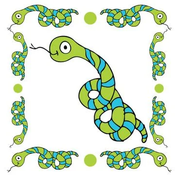 Snake border Stock Illustration